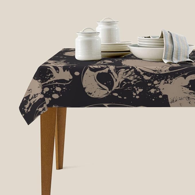 Rectangle Table Cloth,Grunge Seamless Pattern Skulls Tablecloths Stain Resistance Water Repellent Washable Table Cover Decor for Home Kitchen Dining Party Patio Indoor and Outdoor 60"x 84"