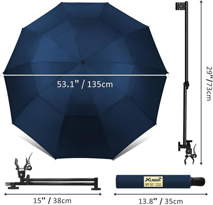 XLINGZA UPF 50+ Beach Umbrella with Adjustable Universal Clamp
