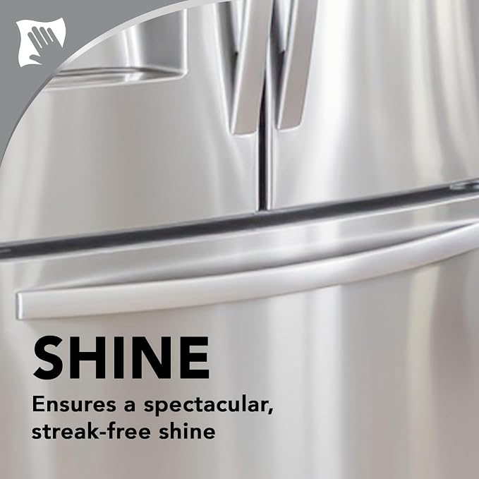 Weiman Stainless Steel Cleaner & Polisher, 30 Ct Wipes, Kitchen Appliance | Anti Fingerprint, Tetrachloroethylene (PCE) Free, Removes Water Spots & Grease, No Streaks or Residue, Metal Polish, Chrome,