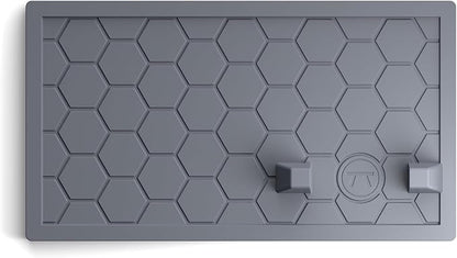 Outset Grill Mat Utensil Holder with Tong Station, 9.5" x 6", Silicone, Black