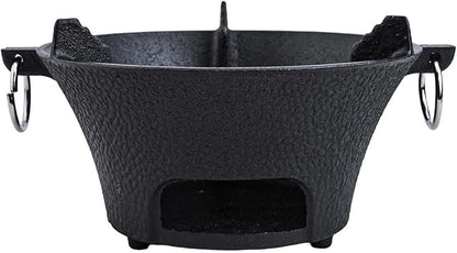 Cast Iron Charcoal Stove, Portable Korean BBQ Grill For Thick Bottom For Even Heating, Compact Japanese Barbecue Oven For Camping And Outdoor Picnics(19.5cm)