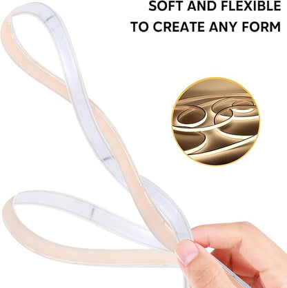 LED Rope Lights AC 110V COB LED Strip Light 9.84ft Waterproof Light Strips IP67 White LED Lights for Living Room Bedroom Under Cabinet Lighting