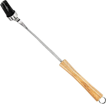 BBQ-AID Silicone Basting Brush for Grilling - Premium Acacia Wood Sauce Brush for BBQ & Smoking - 400°F Heat Resistant Marinade & Meat Brush - Dishwasher Safe Cooking Brush for Food & Oil
