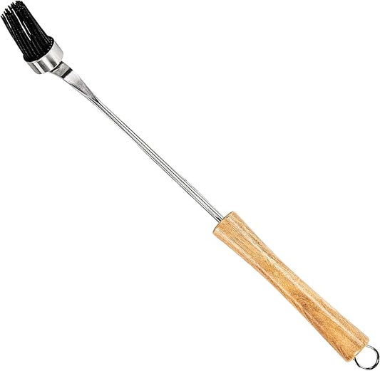 BBQ-AID Silicone Basting Brush for Grilling - Premium Acacia Wood Sauce Brush for BBQ & Smoking - 400°F Heat Resistant Marinade & Meat Brush - Dishwasher Safe Cooking Brush for Food & Oil