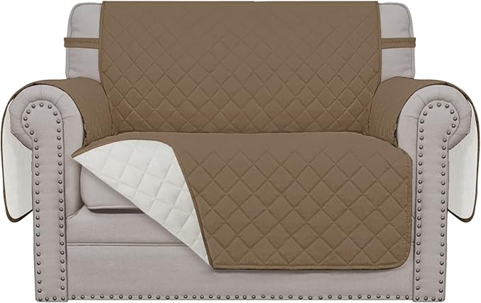 Easy-Going Reversible Couch Cover, Oversized Chair, Camel/Ivory | Machine Washable Slipcover For Dogs, Water Resistant Furniture Mat For Living Room, Non-Slip Sofa Cover, Pet Friendly