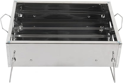 Portable Charcoal Grill, Foldable Stainless Steel Grill for Outdoor Picnic Cooking