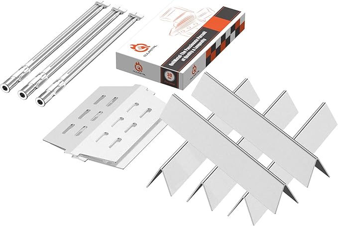 Genesis Grill Parts for Weber E310 E320 E330 S310 S320 S330, 17.5” Flavorizer Bars 7620 Heat Deflector 7622 Burner Tube 62752 for Weber Genesis 300, Grill Replacement Parts for Weber 7620 7622 62752
