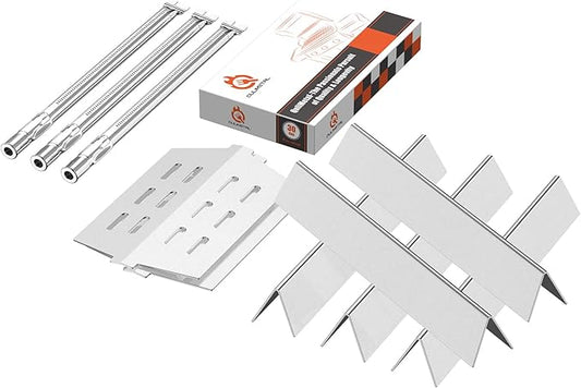 Genesis Grill Parts for Weber E310 E320 E330 S310 S320 S330, 17.5” Flavorizer Bars 7620 Heat Deflector 7622 Burner Tube 62752 for Weber Genesis 300, Grill Replacement Parts for Weber 7620 7622 62752