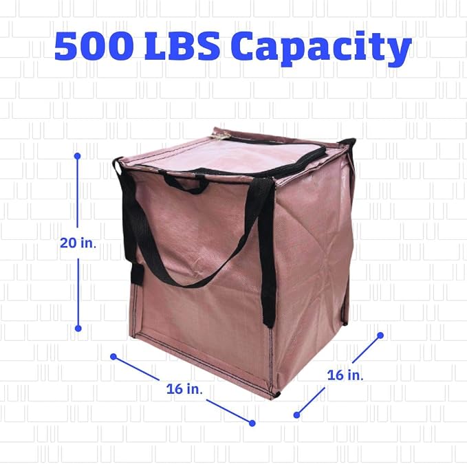 DURASACK 22-Gallon Zipper Top Heavy Duty Storage Tote Bags, 4-Pack, Mauve | Rugged Woven Polypropylene Moving Bag, Reusable Self-Standing Design, Holds up to 500 Pounds