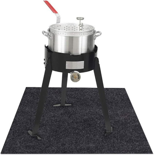 Under the Turkey Fryer Mat,Absorb Oil and Water,Protects BBQ Deck or Patio from Oil,Grease,and Spills, Slip Resistant and Waterproof (Turkey Fryer Mat:36inches x 48inches)