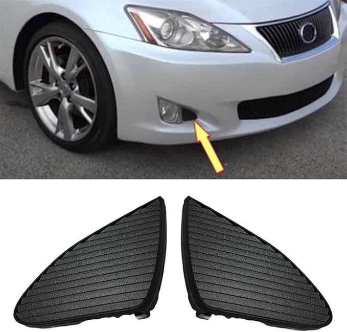 Front Grille Grill Frame 2pcs Front Fog Light Lamp Cover Black Cap Trim for is IS250 IS350 2009 2010 2011