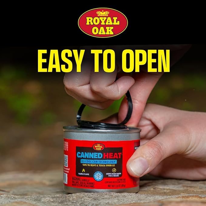 Royal Oak Canned Heat 24 Pack 6 Hour Chafing Fuel, Easy Open, Resealable, Non-Drip, for Food, Burners for Chafing Dishes, Buffet Burners, Parties, Weddings, BBQs