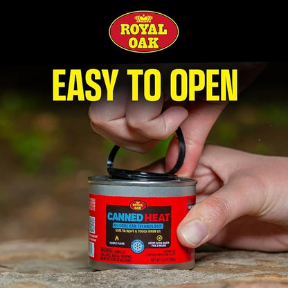 Royal Oak Canned Heat 24 Pack 6 Hour Chafing Fuel, Easy Open, Resealable, Non-Drip, for Food, Burners for Chafing Dishes, Buffet Burners, Parties, Weddings, BBQs