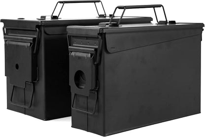 GUGULUZA Metal Ammo Can 30 50 Cal, Waterproof Airtight Ammo Containers Case | Heavy-Duty Ammunition Storage Case Military Container, Lockable Box w/Flip Top for Long-Term Storage Bullet, 30Cal and 50 Cal