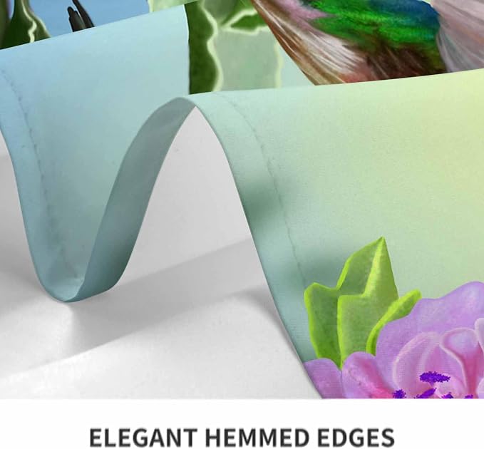 TKS MITLAN Tablecloth Hummingbird Table Cloth Rectangle Table 60 x 84 Inch Spring Flowers Humming Bird Kitchen Decorations for Home Dinner Party