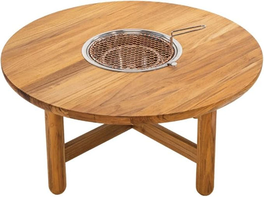 Barbecue Grill Chinese Barbecue Table Garden Outdoor Teak Tea Cooking Patio Decoration Low Tables Barbecue Charcoal Grill