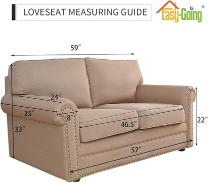 Easy-Going Reversible Loveseat Couch Cover for 2 Cushion Couch Sofa Cover for Dogs Water Resistant Furniture Protector with Foam Sticks Elastic Straps for Pet (Loveseat, Beige/Beige) | Machine Washable Slipcover For Dogs, Water Resistant Furniture Mat ...