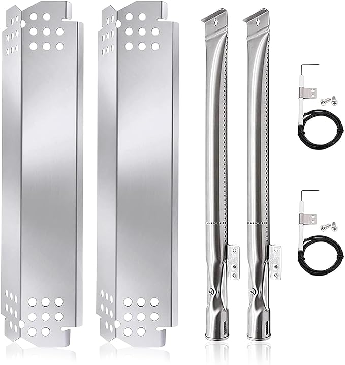 Criditpid Grill Replacement Parts for Nexgrill 2 Burner 720-0864M, 720-0864, 4 Burner 720-0830H, 720-0783E, Grill Heat Plate Tent, Burner Tubes and Igniters for Nexgrill 720-0864M Replacement Parts.