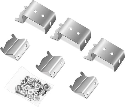 Stainless Steel Heat Plate Brackets, Burner Hanger Brackets Replacement for Chargriller 5050, 3001, 3008, 3030, 4000, 4208, 5072, 5252, 5650, 5050 Duo, Included Mounting Screws, Set of 6