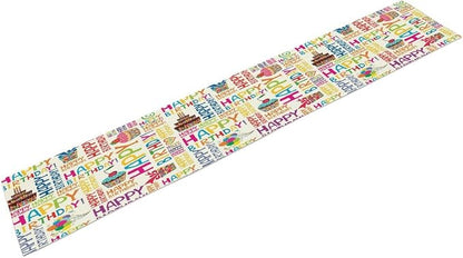 Happy Birthday Table Runners, Farmhouse Style Decor Table Runner Dresser Scarves for Small/Round/Square/Wedding/Coffee/Dining Table Party Home Decor 13x120in