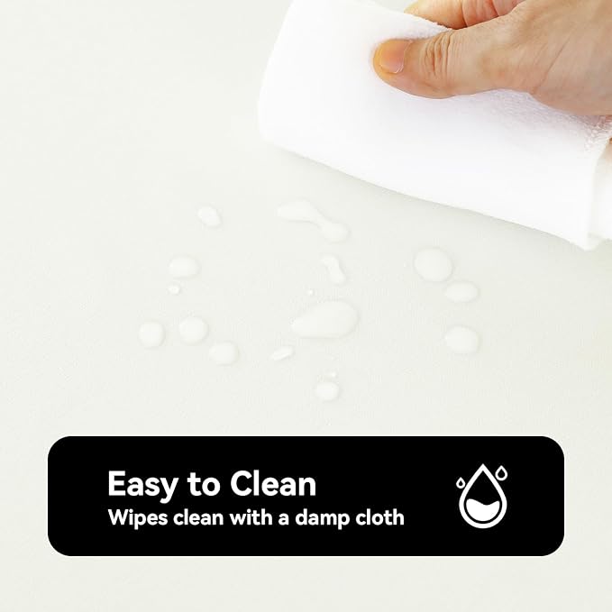 Romanstile 100% Waterproof PVC Tablecloth, Rectangle Oil Spill Proof Stain Resistant Vinyl Table Cloth, Wipe Clean Plastic Table Covers for Kitchen/Dining/Parties - 60 x 120 Inch, Ivory