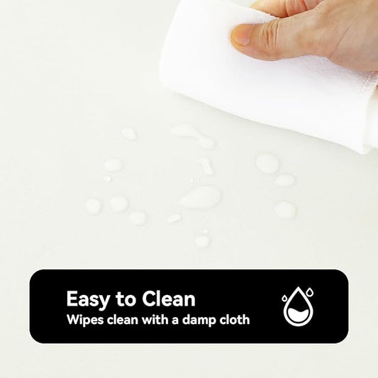 Romanstile 100% Waterproof PVC Tablecloth, Rectangle Oil Spill Proof Stain Resistant Vinyl Table Cloth, Wipe Clean Plastic Table Covers for Kitchen/Dining/Parties - 60 x 102 Inch, Ivory