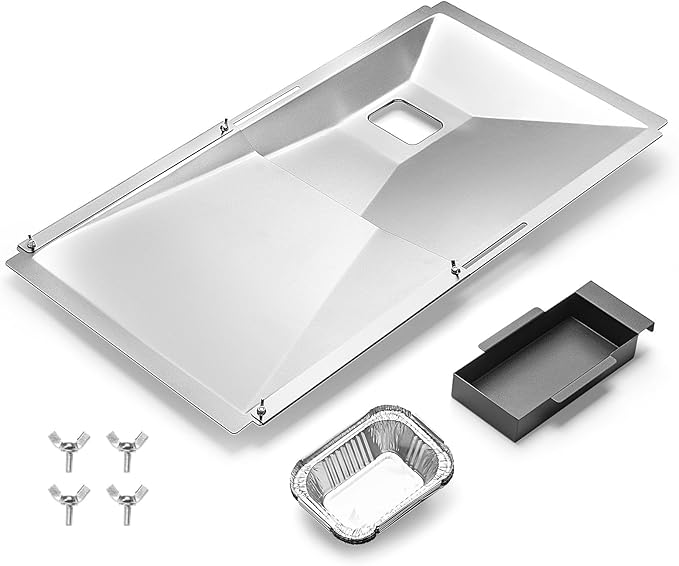 Adjustable Grease Tray with Drip Tray Suitable for Nexgrill,Expert Grill | Universal Drip Tray For 3/4/5/6 Burner Gas Grill,Suitable for Nexgrill,Dyna Glo,Kenmore,BHG, Backyard,Length 23.6“ to 31.6”