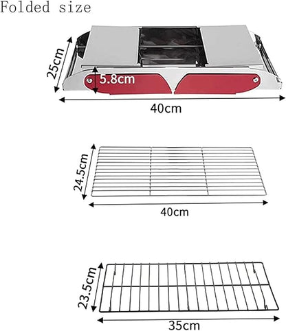 Barbecue Charcoal Grill Portable Charcoal Grill Stainless Steel Folding Grill Tabletop Outdoor BBQ Grill For Picnic Portable Charcoal Grill