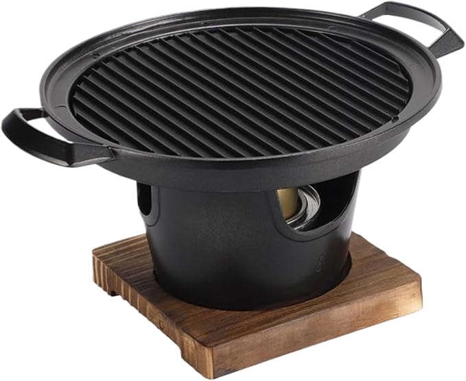 Korean BBQ Grill, Smokeless Non-stick Tabletop Charcoal Grill, Easy to Assemble Portable BBQ Grill for Home, Picnics, Camping and Outdoor Gatherings