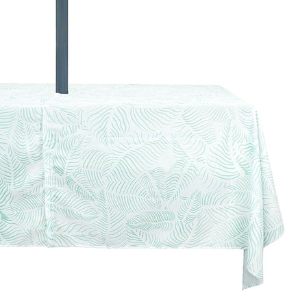 Outdoor Tablecloth with Umbrella Hole Umbrella Tablecloth Patio Tablecloths with Zipper for Courtyards, Terraces, and Beaches 60 x 84 in