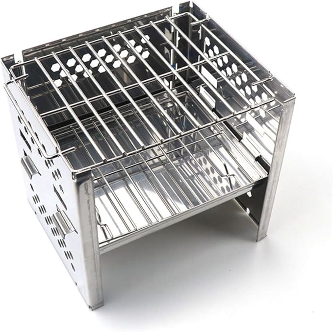 Mini Firewood Burner Tool Compact Bbq Stove for Garden Camping Hiking Charcoal Grill Folding Design