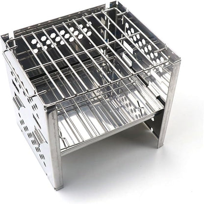Mini Firewood Burner Tool Compact Bbq Stove for Garden Camping Hiking Charcoal Grill Folding Design