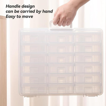 Plastic Storage Box with 18 Small Boxes Large Storage Box (18 Pack-Clear) | Multifunctional Design,Stackable,See Through,Versatile Organization,Space-Saving,Durable,Dust Protection,Clear