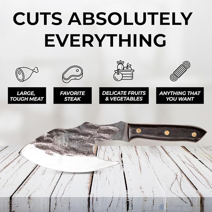COOLINA The Favorite 4 Knife Set - Viking-Inspired Kitchen Knives for Chefs & Home Cooks, Includes Promaja Chef's Knife, Lixy Cleaver, Machado Butcher Knife, and Gator Utility Knife