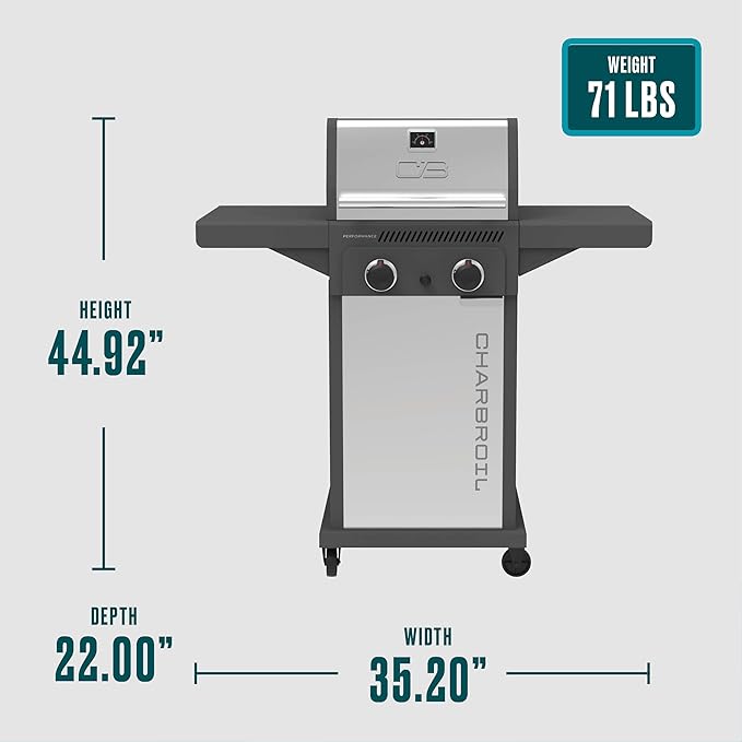 Charbroil Performance Series 2-Burner Gas Grill Cabinet, Stainless Steel - 463638125