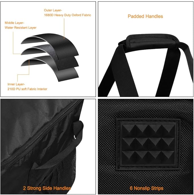 Grill Carry Bag Compatible with Ninja OG951 OG850 Woodfire Pro XL Outdoor Grill & Smoker, Heavy Duty Water Resistant Outdoor BBQ Grill Bag, with Multi-pockets and Padded Handle