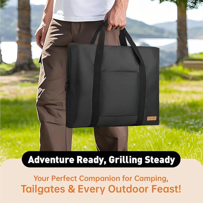 Heavy Duty 1680D Full-Size Griddle Carry Bag Compatible with Weber Spirit 300 Series, Weber Genesis 300 Series, Blackstone and Camp Chef Griddle Top 27" L x 2" W x 19" H