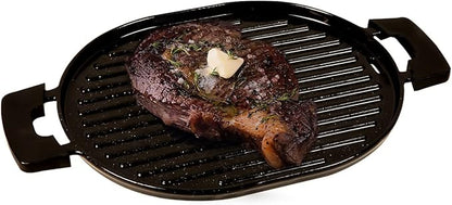 NUWAVE Cast Iron Grill With Enameled Non-Stick Coating, Designed For The NuWave Precision Induction Cooktop Black 16.3" x 10.4" x 0.7"