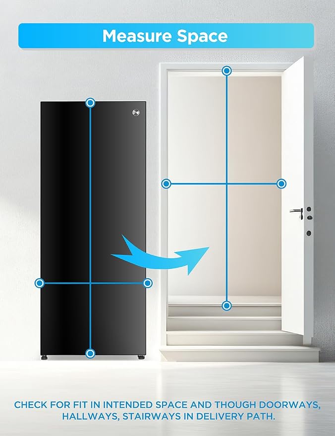 Commercial Cool 16.4 Cu. Ft. Convertible Freezer Refrigerator, Upright Fridge with Glass Shelves, Reversible Door, ENERGY STAR rated, Auto Defrost, CCUC1640GB, Black | Upright Fridge with Glass Shelves, Reversible Door, ENERGY STAR rated, Auto Defrost,...