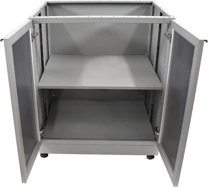 Blue Sky Outdoor Living 3-Piece Stainless Steel Outdoor Kitchen Combo Set – 2X 2 Door Cabinet, 1x 1 Drawer, 2 Door Cabinet, 1x Pull-Out Trash System, 3X 26 Standard Countertops