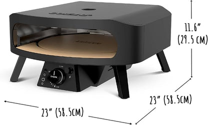 Cozze 17" Gas Pizza Oven with Rotating Pizza Stone for Easy Restaurant-Style Pizza at Home – Triple Burner, Built-In Thermometer, Fast 15-Min Preheat, Portable Outdoor Pizza Oven | Built-In Thermometer | Fast 15-Min Preheat | Restaurant-Style Pizza | P...