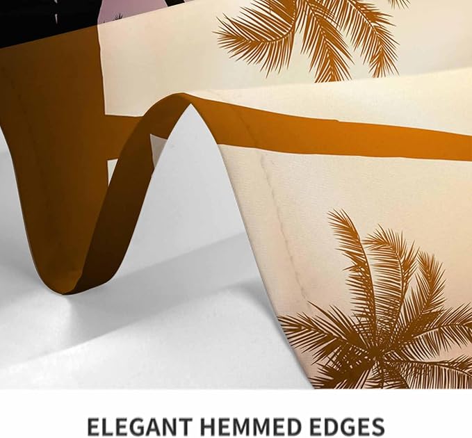 TKS MITLAN Tablecloth Palm Tree Table Cloth Rectangle Table 60 x 84 Inch Sunset Island Tropical Beach Kitchen Decorations for Home Dinner Party