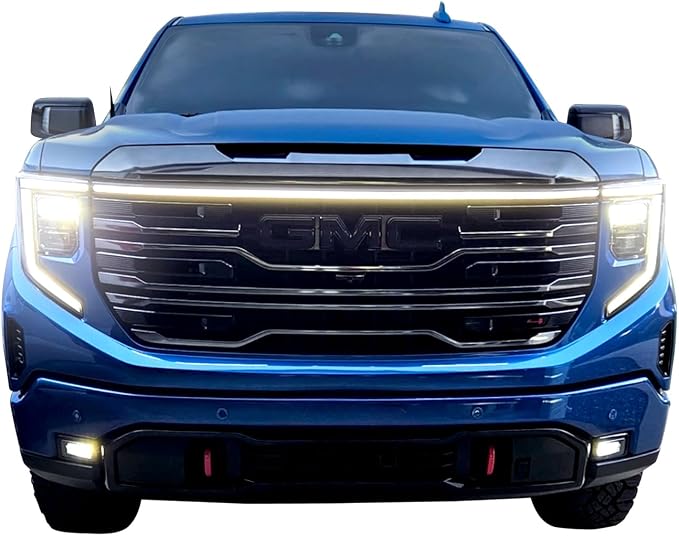 LED Grill Light Power Bar for 2022-2023 GMC Sierra 1500 (Black Anodized Frame)