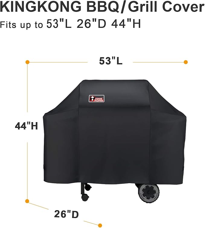 Kingkong 7573/7106 Grill Cover for Weber Spirit 200, 300 Series and Genesis Silver Gas Grill with Grill Brush, Tongs and Thermometer