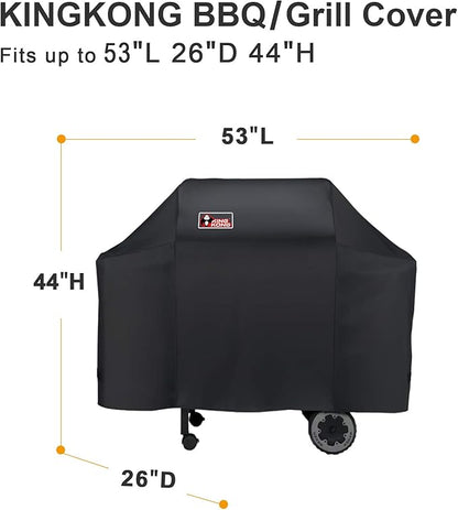 Kingkong 7573/7106 Grill Cover for Weber Spirit 200, 300 Series and Genesis Silver Gas Grill with Grill Brush, Tongs and Thermometer