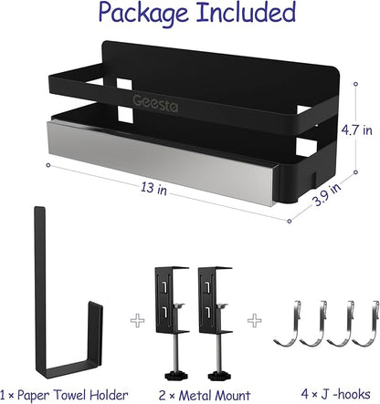 Geesta Upgraded Griddle Caddy for Blackstone 28"/36" Griddles/Weber Grill/Prep Cart, BBQ Grill Accessories Space Saver with Magnetic Tool Holder & Paper Towel Holder
