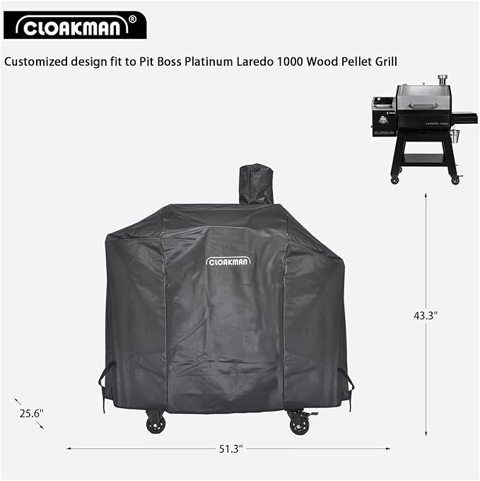 Grill Cover Compatible with Pit Boss Platinum Laredo 1000 | Premium Heavy-Duty Waterproof Grill Cover for Pit Boss Platinum Laredo 1000 Wood Pellet Smoker Grill