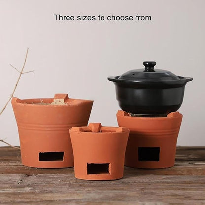 Red Clay Charcoal Stove, Outdoor Pottery Barbecue Stove, Clay Grilling Stove, Home Heating Stove, Camping Barbecue Too,A-16CM