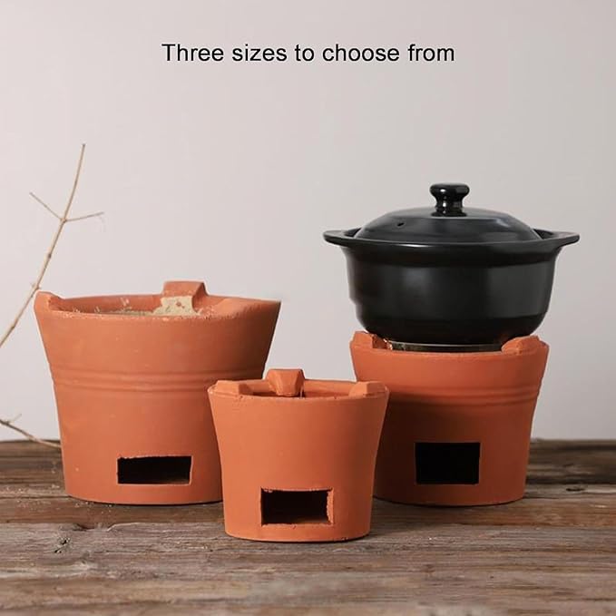 Red Clay Charcoal Stove, Outdoor Pottery Barbecue Stove, Clay Grilling Stove, Home Heating Stove, Camping Barbecue Too,A-19CM