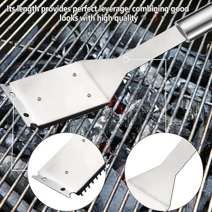 16.5 Inch Grill Brush and Scraper, Heavy Duty BBQ Grill Cleaning Brush for All Grills